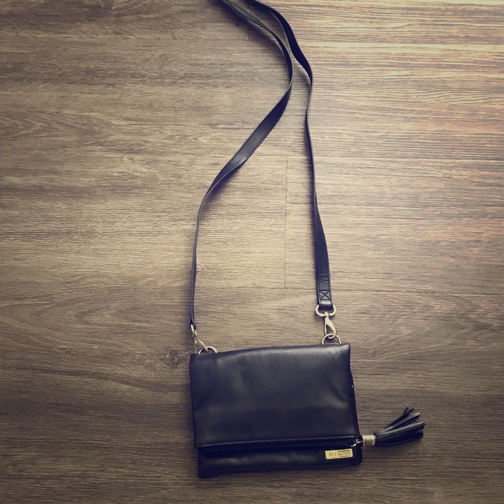 Miche leather clutch/crossbody bag